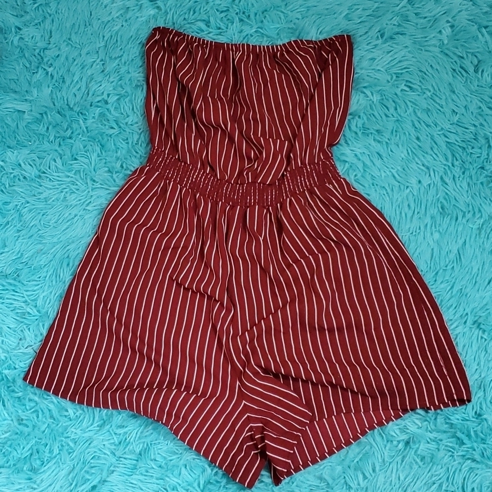 Peppermint Strapless Romper